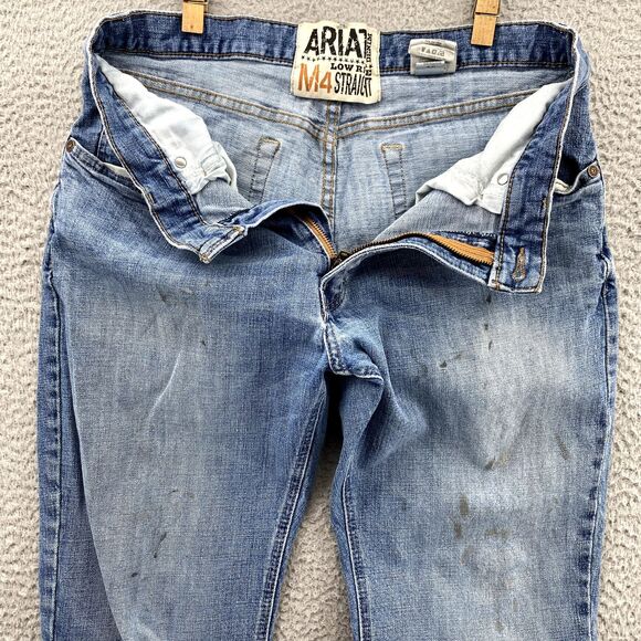 Ariat M4 Jeans 32 x 32*Blue Low Rise Straight Leg Denim Pants Western Work Men's - Picture 11 of 16